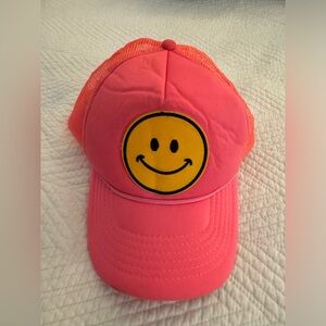 Pink Smiley Face Trucker Hat